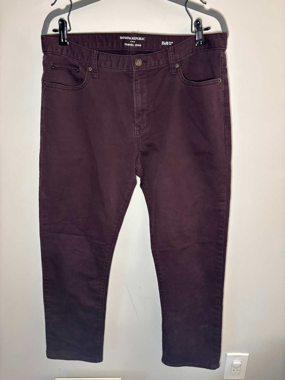 Banana Republic Travel Jean Slim Fit Purple Jeans 35x30